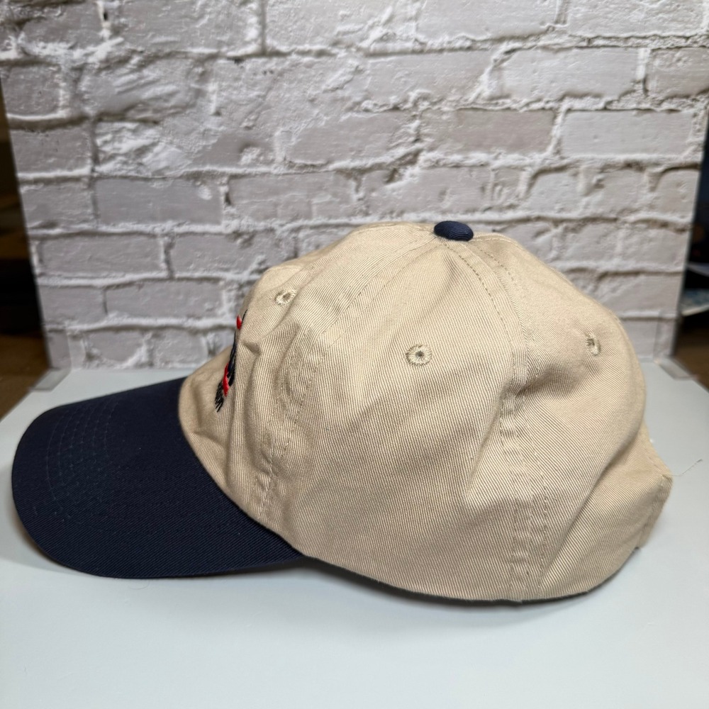 EnTech Consulting Corporation Hat Mens OSFM Tan Navy Blue Embroidered Dad Cap - Picture 5 of 7